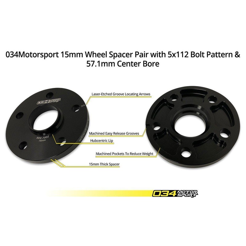 034-604-7013 - 034Motorsport Dynamic+ Flush Wheel Spacer Kit (MQB). Volkswagen Golf MK7 GTI/R & Audi 8V S3