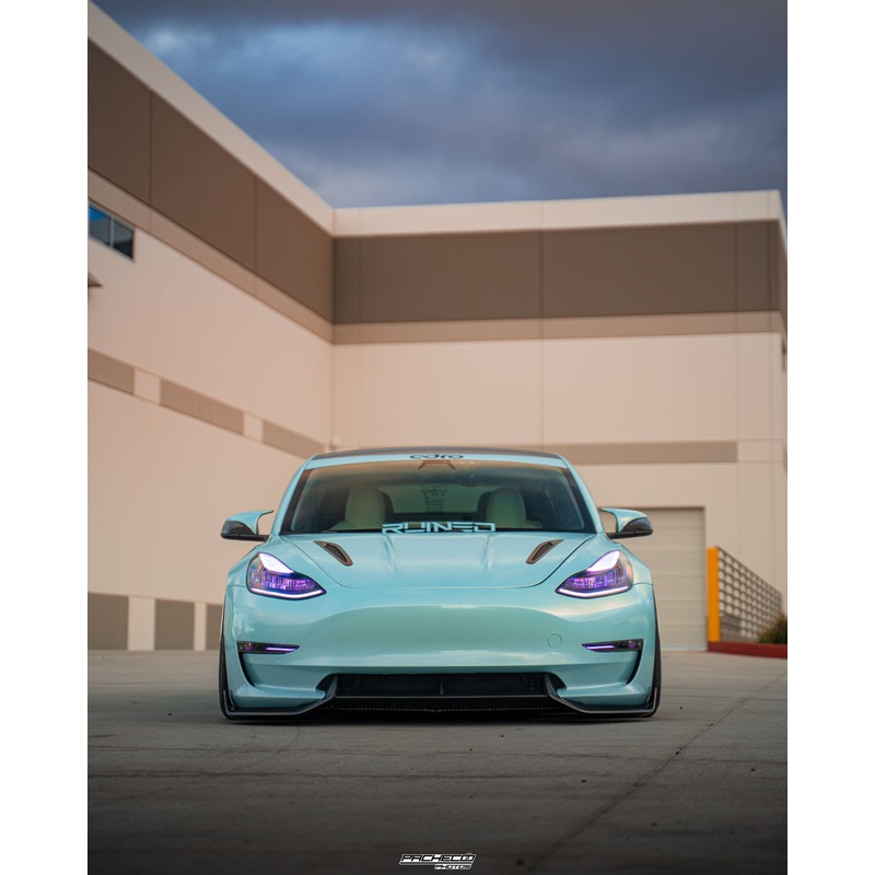 Tesla Model 3 Pre Pregged Carbon Fiber Front Lip V2 2019-2023