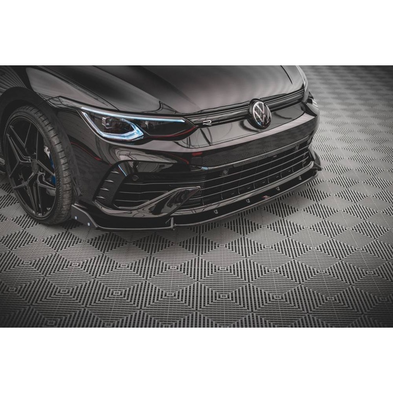 Volkswagen Golf (ALL YEARS) Mk8 Maxton Design Front Splitter V.2 with Flaps V.W Golf Mk8 R Front Lip
