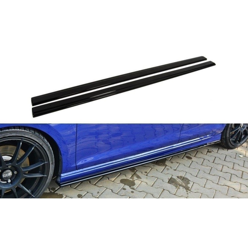 Volkswagen Golf (ALL YEARS) MK7 Maxton Design V.W Golf Mk7 R Front Splitter V.1 + Side Skirts + Diffuser + Spoiler Cap