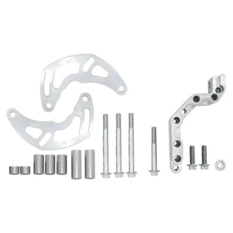 ICT Billet LS Camaro Spacing Low Mount Alternator Bracket for Electric or Remote Water Pump Motor Plate