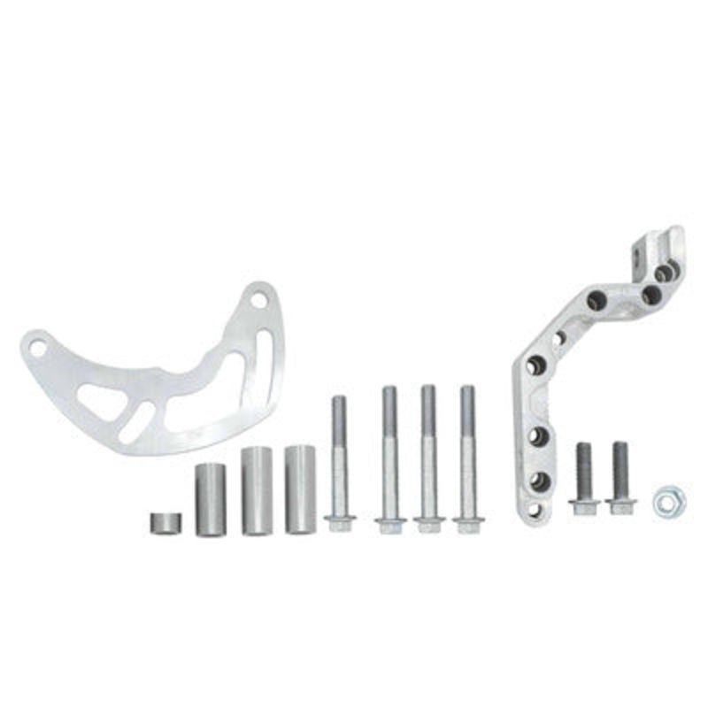 ICT Billet LS Corvette Spacing Low Mount Alternator Bracket for Electric or Remote Water Pump