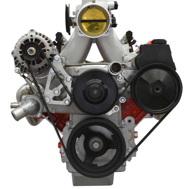 ICT Billet LS Truck Alternator & LS1 Camaro Power Steering Bracket Kit