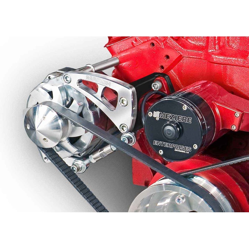 March Performance Electric Water Pump Alternator Bracket SBC
