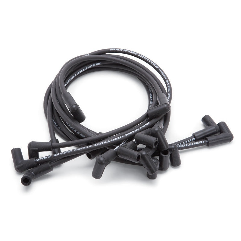 Edelbrock Max Fire Plug Wire Set SBC w/HEI 90 Deg Black